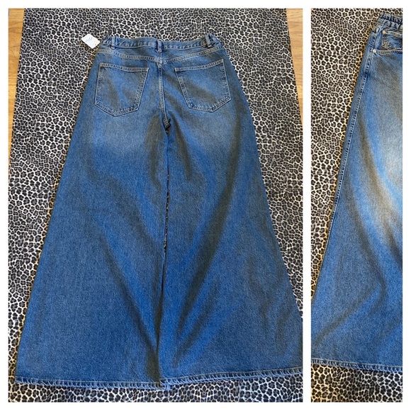 Free People We The Free Low Wide Leg Low Rise Jeans Sz 30 NWT Blue Jade Colorway - Picture 7 of 9